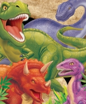 Dinosaurus thema servetten 16 stuks