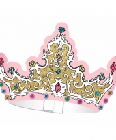 Doe het zelf tiara knutsel setje voor kinderfeestje 6 stuks