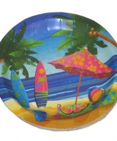 Feestbordjes hawaii thema 23 cm