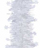 Feestversiering folie slinger sterretjes winter wit 10 x 270 cm kunststof plastic kerstversiering