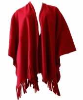 Fleece poncho rood