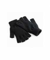 Gebreide dames handschoenen zwart vingerloze