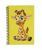 Geel giraffen notitieboekje 18cm