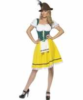 Geel groen oktoberfest jurkje voor dames