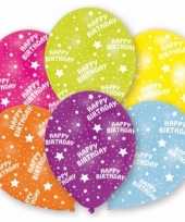 Gekleurde happy birthday ballonnen 6 stuks