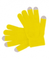 Gele handschoenen voor je mobiel