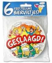 Geslaagd bierviltjes gekleurd 6 stuks