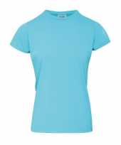 Getailleerde dames t-shirt met ronde hals blauwe 10116277