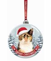 Glazen kerstbal lapjes katje poesje