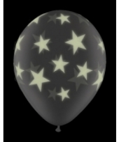 Glow in het donker ballon met sterren 28 cm