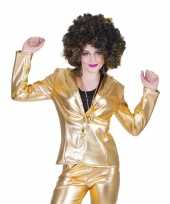 Gouden 70s disco verkleedkleding jasje voor dames