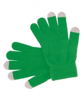 Groene handschoenen voor je mobiel