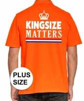 Grote maten kingsize matters poloshirt oranje voor heren