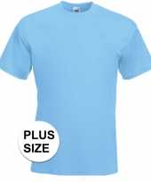 Grote maten licht blauwe t-shirts met korte mouwen voor heren