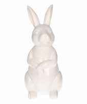 Haas konijn tuin decoratie beeld wit 30 cm