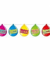 Happy birthday slinger met kartonnen ballonnen 10 meter