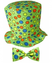 Hoge clowns hoed met stippen