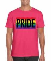 Homo shirt pride regenboog vlag heren roze