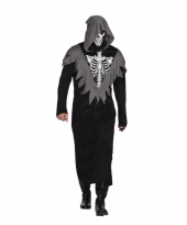 Horror skelet bewaker kostuum