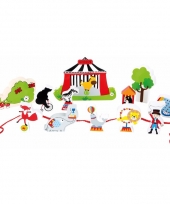Houten cirkus speelset met rijgkoord