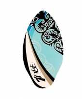 Houten skimboard blauw 100 cm