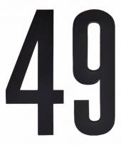 Huisvuil containerstickers cijfer 49 10 cm