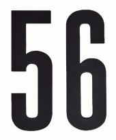 Huisvuil containerstickers cijfer 56 10 cm
