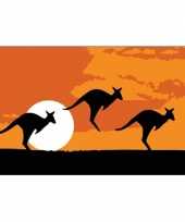 Kangoeroe thema australie vlag 90 x 150 cm