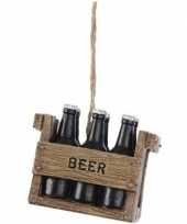 Kerstboomhanger kersthanger mini kratje met pilsjes biertjes 5 cm voor mannen