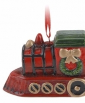 Kersthanger kerst trein 8 cm