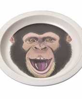 Kinderontbijtbord chimpansee aap bamboe