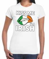 Kiss me i am irish t-shirt wit dames