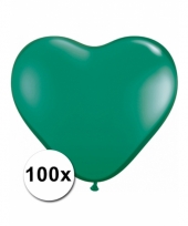 Kleine groene hartjes ballonnen 100 stuks