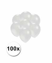 Kleine wit metallic ballonnetjes 100 stuks