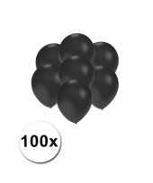 Kleine zwart metallic ballonnetjes 100 stuks