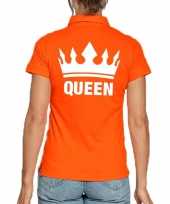 Koningsdag poloshirt queen oranje voor dames
