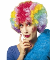 Krulletjes pruik met meerdere kleuren