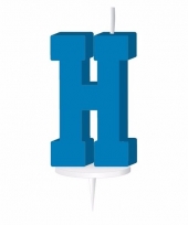 Letter kaarsen blauw h
