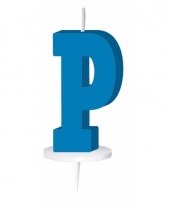 Letter kaarsen blauw p