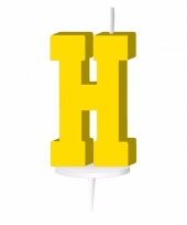Letter kaarsen geel h