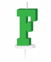 Letter kaarsen groen f