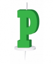 Letter kaarsen groen p