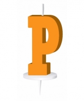 Letter kaarsen oranje p