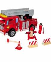 Luxe houten brandweerauto voor kids