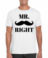 Mr right t-shirt wit heren