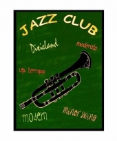 Muziekliefhebbers cadeau jazz trompet muurbord 30 x 40 cm
