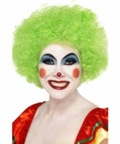 Neon groen clown pruik
