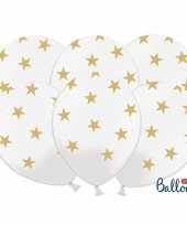 Nieuwjaar ballonnen wit met gouden sterren