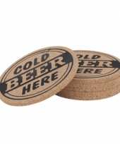 Onderzetters van kurk cold beer here 6 stuks
