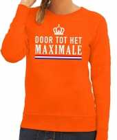 Oranje door tot het maximale sweater voor dames